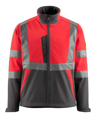 Softshell-takki - 15902-253 - hi-vis punainen/tumma antrasiitti