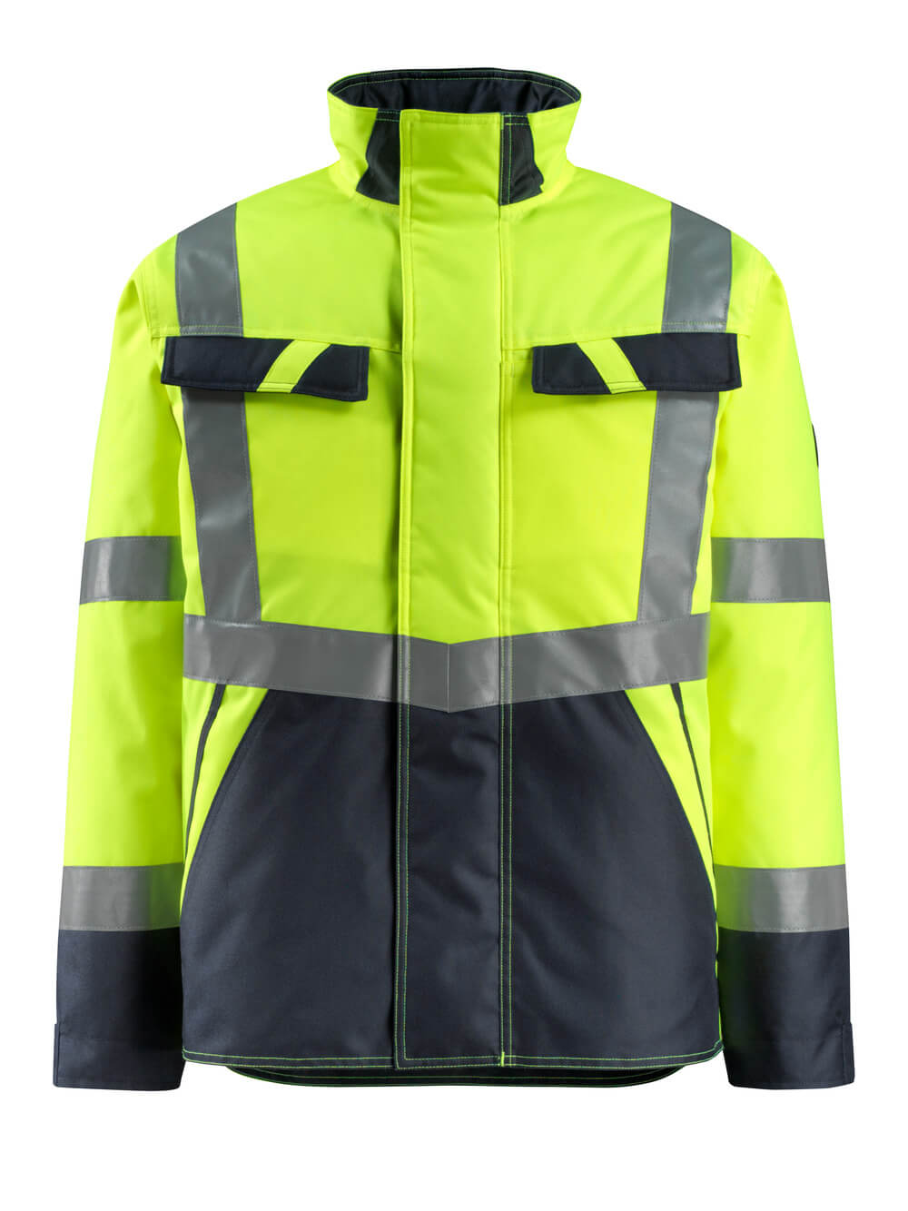 Talvitakki - 15935-126 - hi-vis keltainen/tumma laivastonsininen