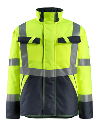 Talvitakki - 15935-126 - hi-vis keltainen/tumma laivastonsininen