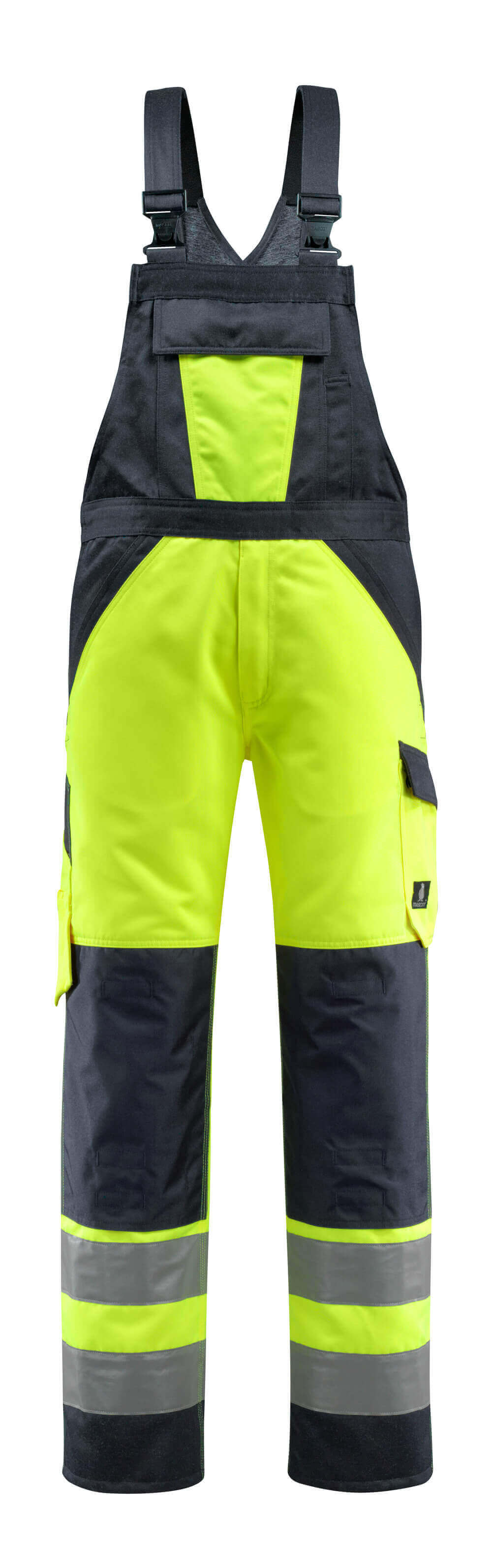 Avohaalari polvitaskuilla - 15969-948 - hi-vis keltainen/tumma laivastonsininen