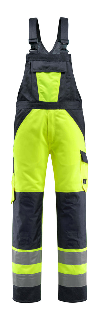 Avohaalari polvitaskuilla - 15969-948 - hi-vis keltainen/tumma laivastonsininen