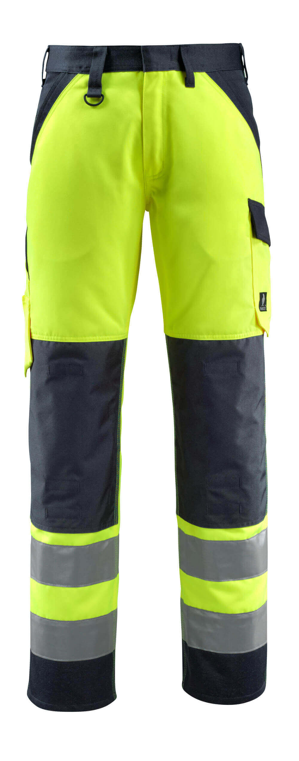 Housut polvitaskuilla - 15979-948 - hi-vis keltainen/tumma laivastonsininen