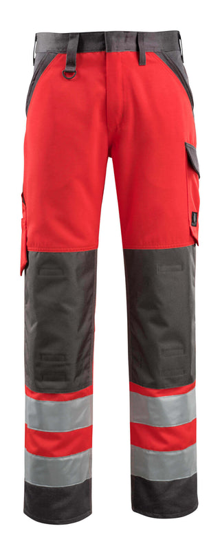 Housut polvitaskuilla - 15979-948 - hi-vis punainen/tumma antrasiitti