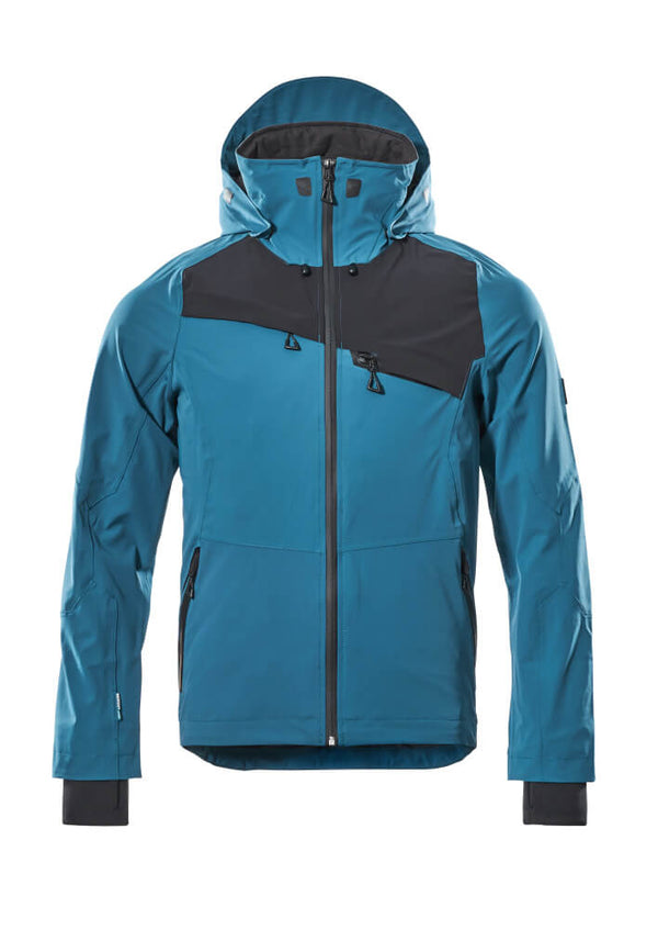 Kuoritakki - 17001-411 - tumma petrooli/musta