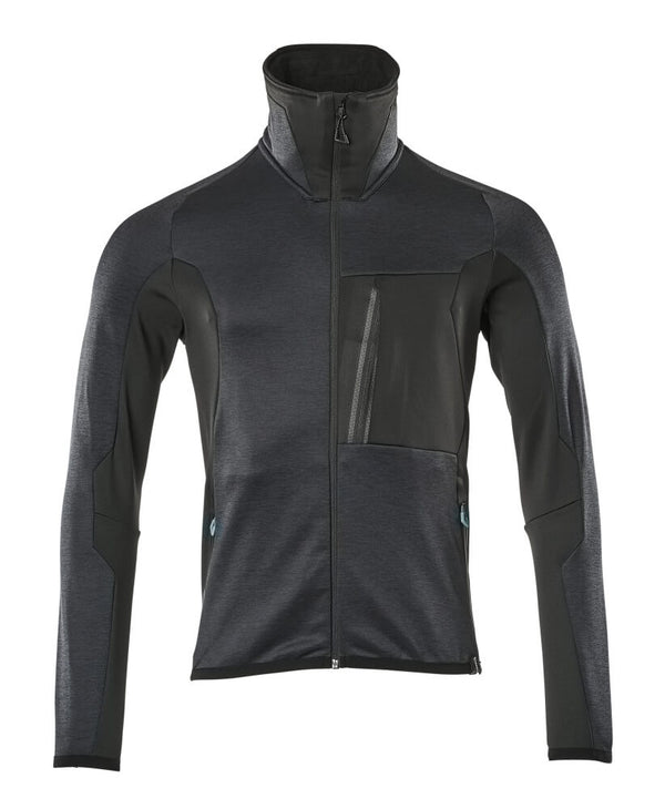 Fleecepusero vetoketjulla - 17103-316 - syvä tummansininen/musta