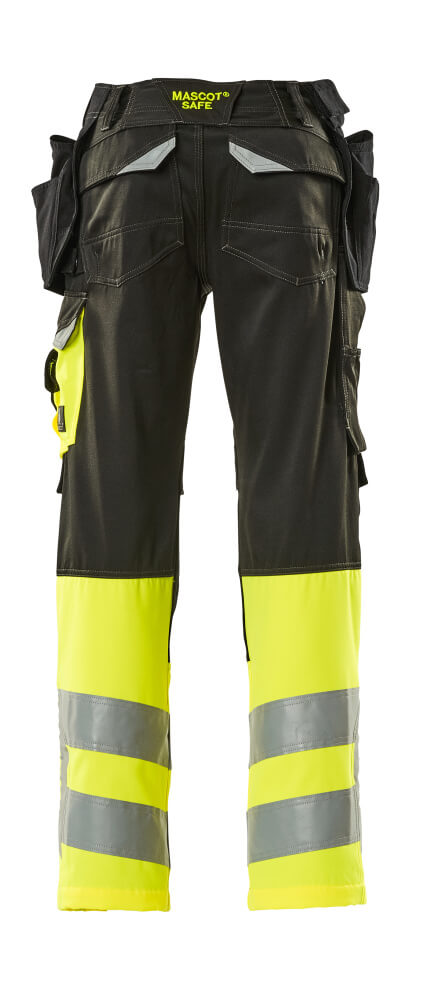 Housut riipputaskuilla - 17531-860 - musta/hi-vis keltainen
