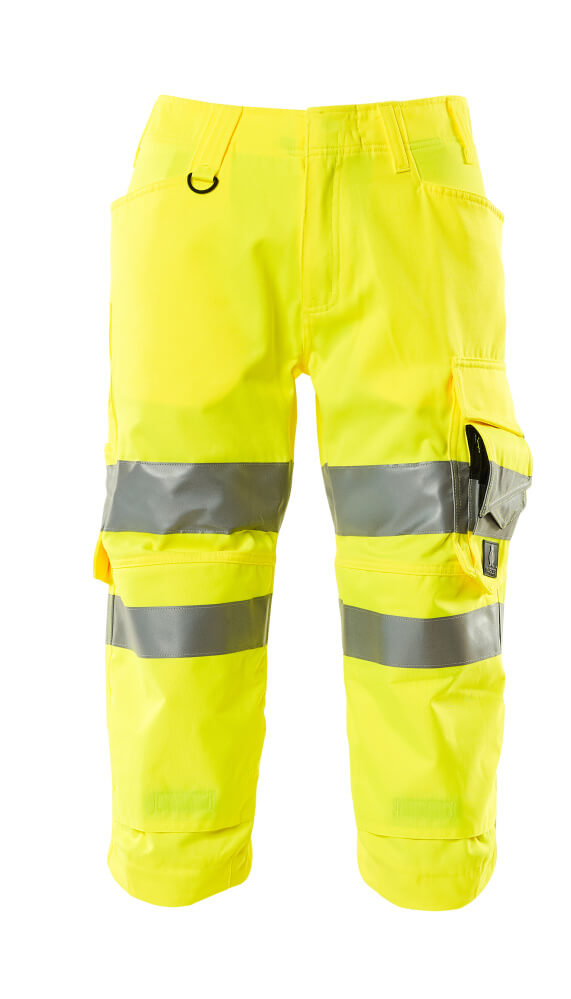 ¾-housut polvitaskuilla - 17549-860 - hi-vis keltainen