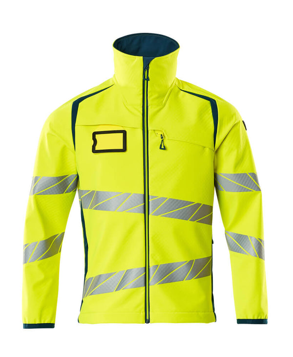 Softshell-takki - 19002-143 - hi-vis keltainen/tumma petrooli