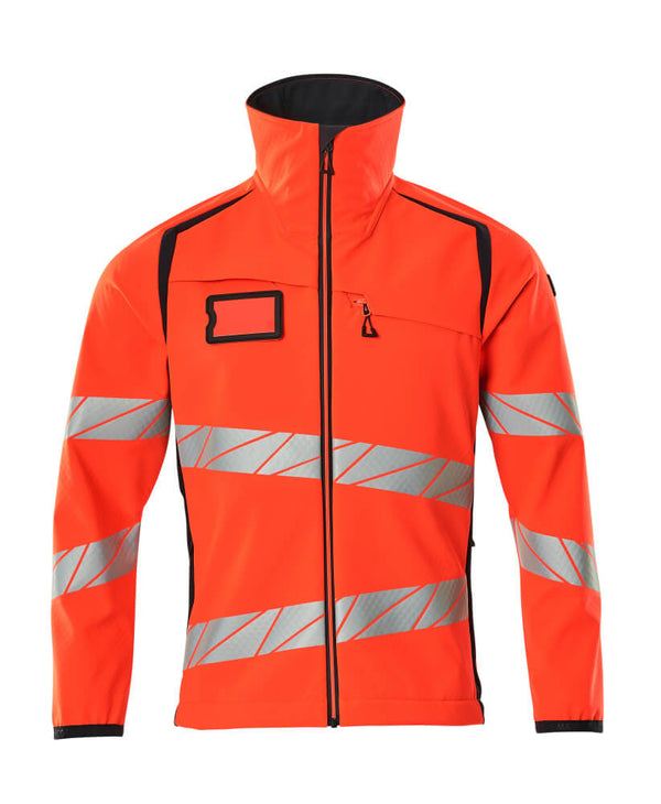 Softshell-takki - 19002-143 - hi-vis punainen/syvä tummansininen