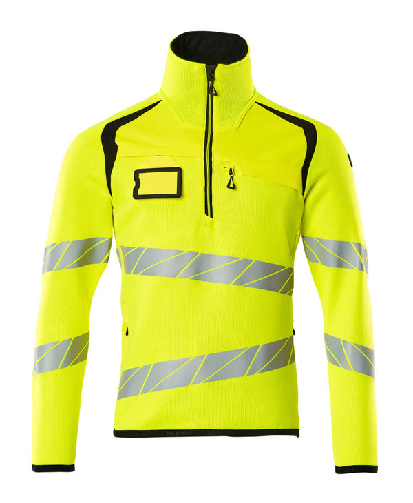 Neulepusero lyhyellä vetoketjulla - 19005-351 - hi-vis keltainen/musta