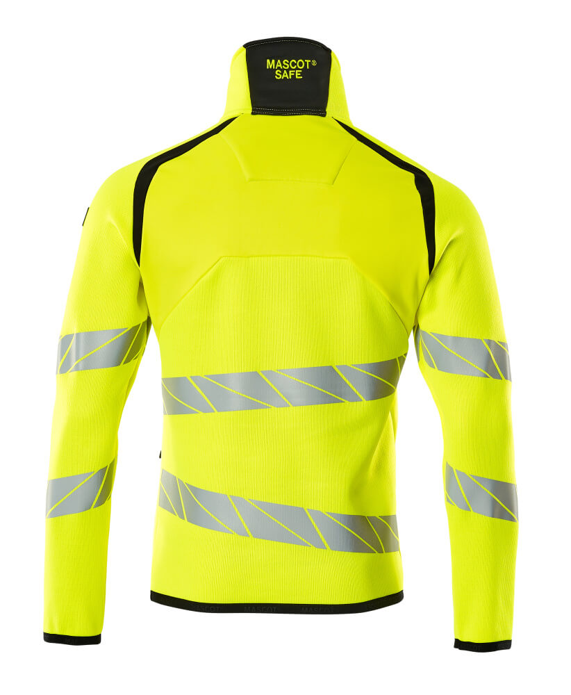 Neulepusero lyhyellä vetoketjulla - 19005-351 - hi-vis keltainen/musta