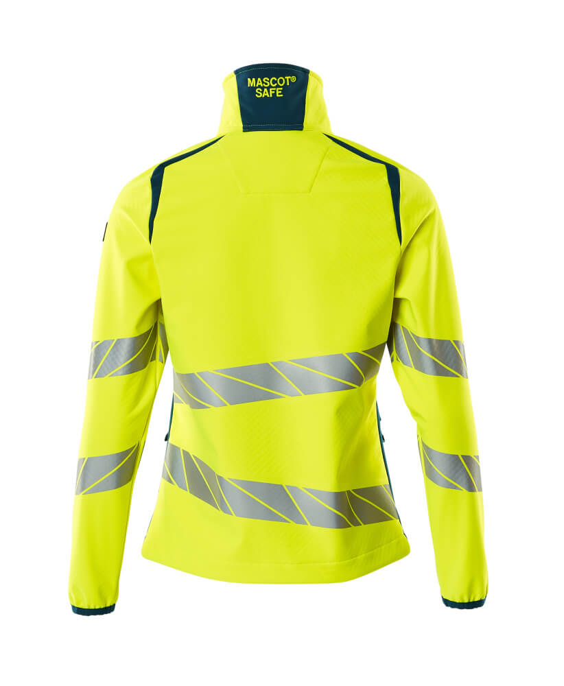 Softshell-takki - 19012-143 - hi-vis keltainen/tumma petrooli
