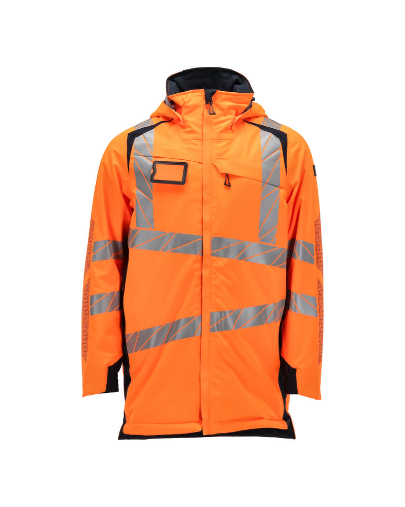 Parkatakki - 19030-449 - hi-vis oranssi/tumma laivastonsininen