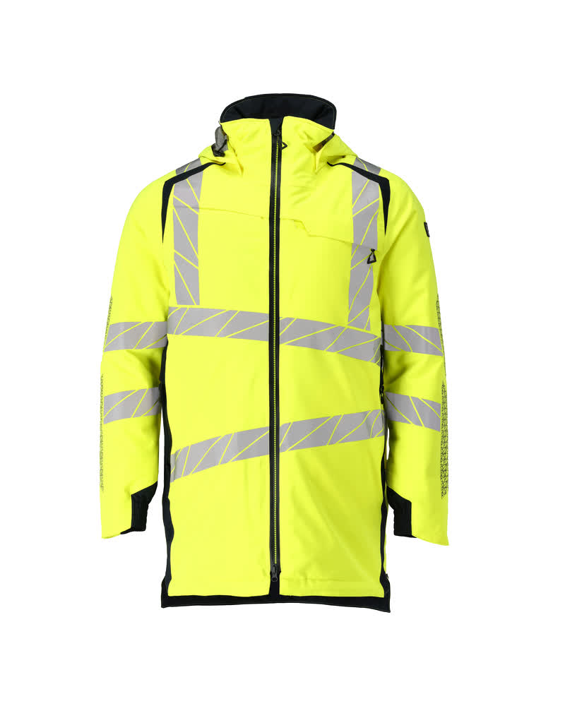 Parkatakki - 19030-449 - hi-vis keltainen/tumma laivastonsininen