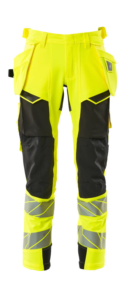 Housut riipputaskuilla - 19031-711 - hi-vis keltainen/musta