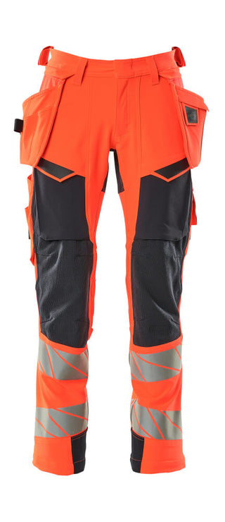 Housut riipputaskuilla - 19031-711 - hi-vis punainen/syvä tummansininen