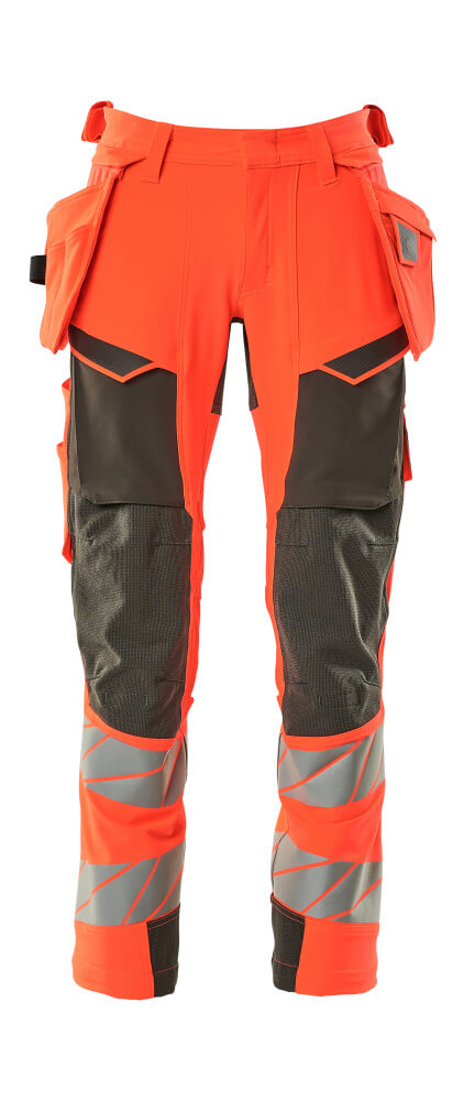 Housut riipputaskuilla - 19031-711 - hi-vis punainen/tumma antrasiitti