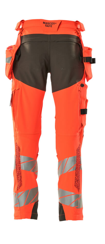 Housut riipputaskuilla - 19031-711 - hi-vis punainen/tumma antrasiitti