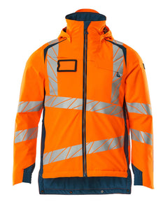 Talvitakki - 19035-449 - hi-vis oranssi/tumma petrooli