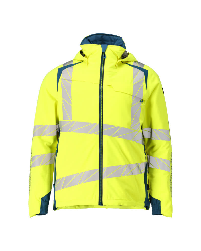 Talvitakki - 19035-449 - hi-vis keltainen/tumma petrooli