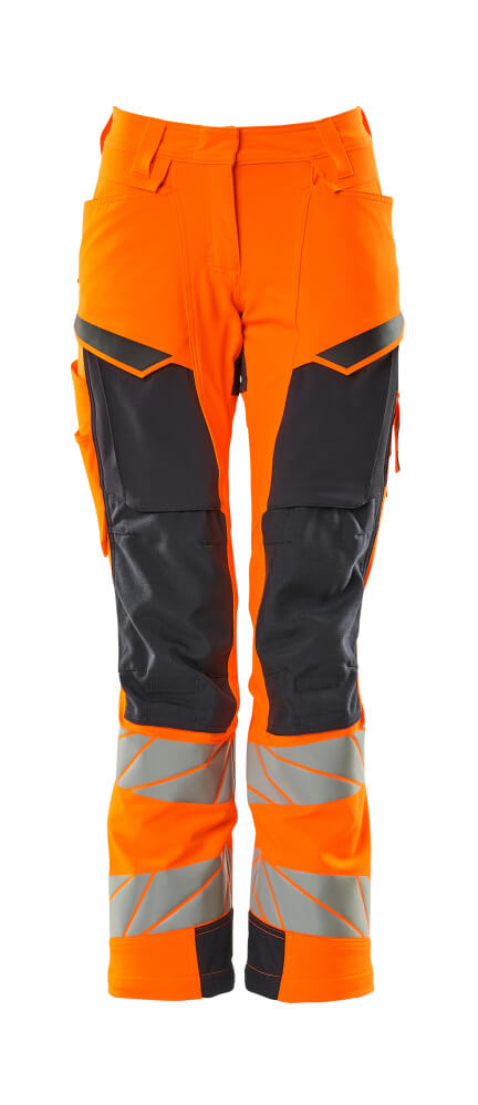 Housut polvitaskuilla - 19078-511 - hi-vis oranssi/tumma laivastonsininen