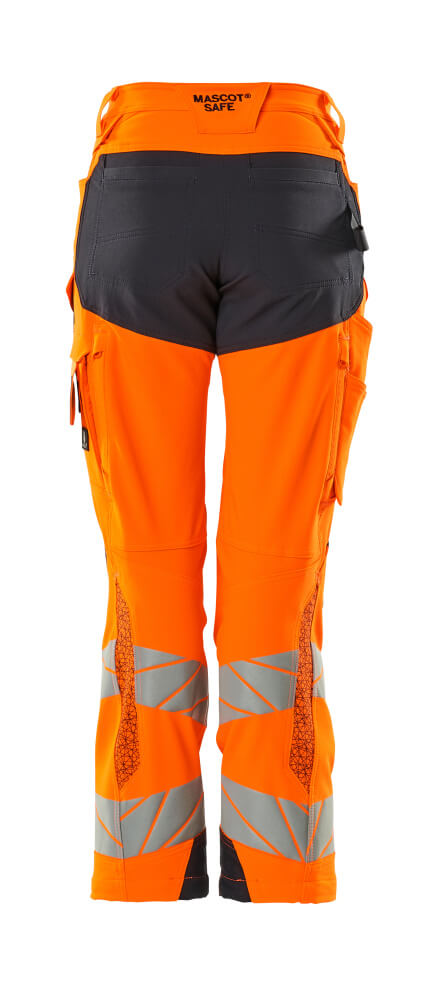 Housut polvitaskuilla - 19078-511 - hi-vis oranssi/tumma laivastonsininen