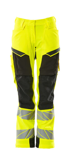 Housut polvitaskuilla - 19078-511 - hi-vis keltainen/musta