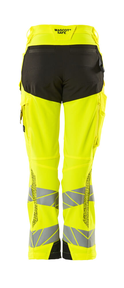 Housut polvitaskuilla - 19078-511 - hi-vis keltainen/musta