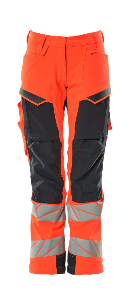 Housut polvitaskuilla - 19078-511 - hi-vis punainen/syvä tummansininen