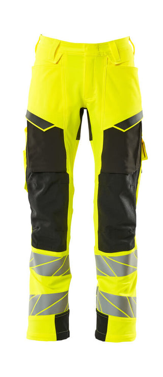 Housut polvitaskuilla - 19079-511 - hi-vis keltainen/musta