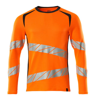 T-Paita, pitkähihainen - 19081-771 - hi-vis oranssi/tumma laivastonsininen