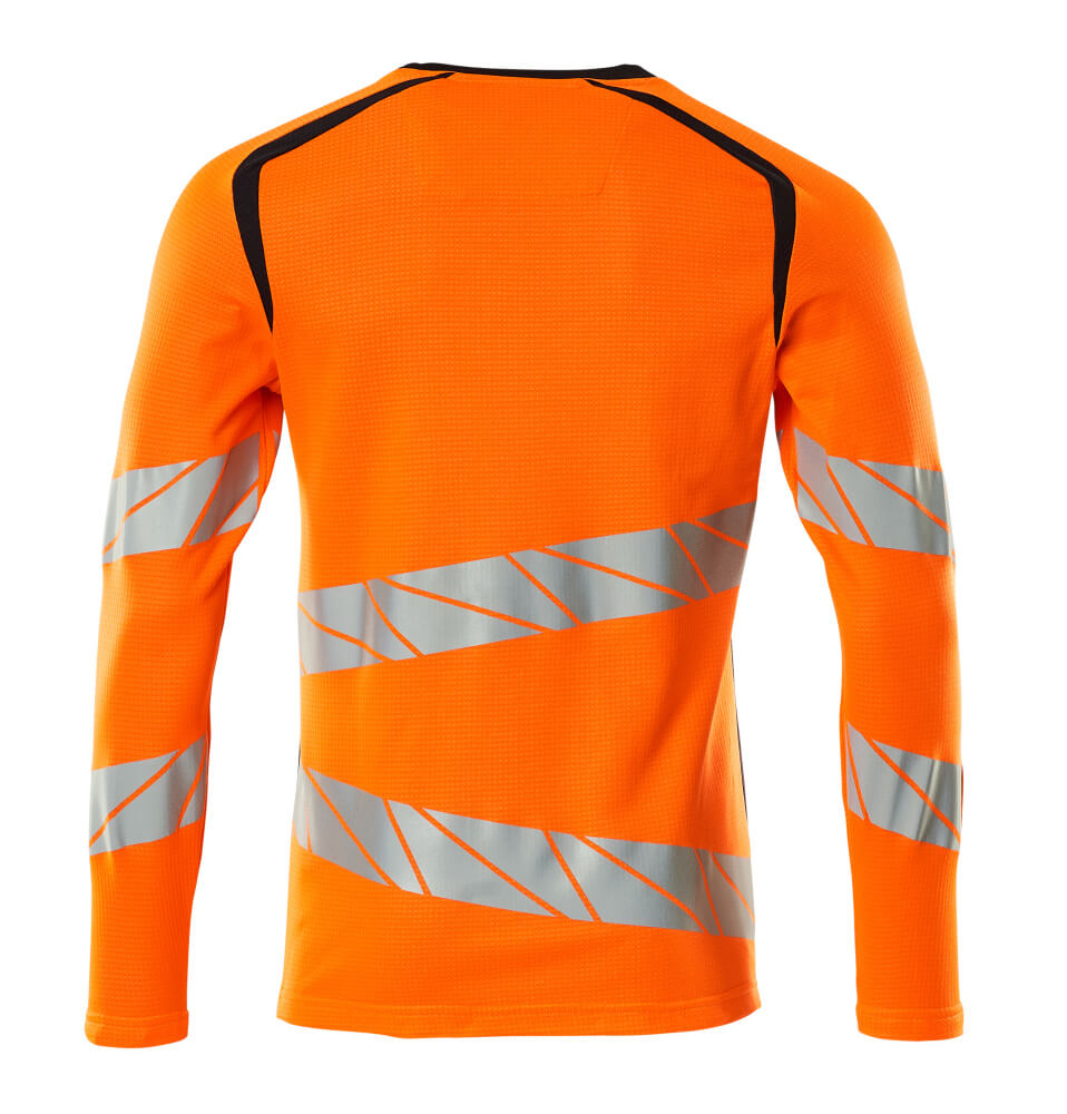 T-Paita, pitkähihainen - 19081-771 - hi-vis oranssi/tumma laivastonsininen