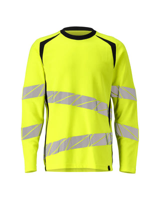 T-Paita, pitkähihainen - 19081-771 - hi-vis keltainen/tumma laivastonsininen