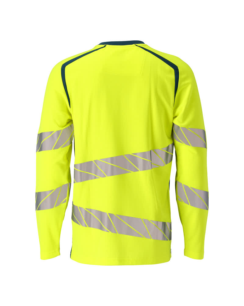T-Paita, pitkähihainen - 19081-771 - hi-vis keltainen/tumma petrooli