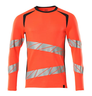 T-Paita, pitkähihainen - 19081-771 - hi-vis punainen/syvä tummansininen
