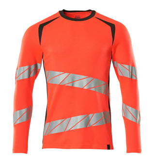 T-Paita, pitkähihainen - 19081-771 - hi-vis punainen/tumma antrasiitti