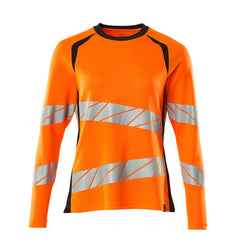 T-Paita, pitkähihainen - 19091-771 - hi-vis oranssi/tumma laivastonsininen