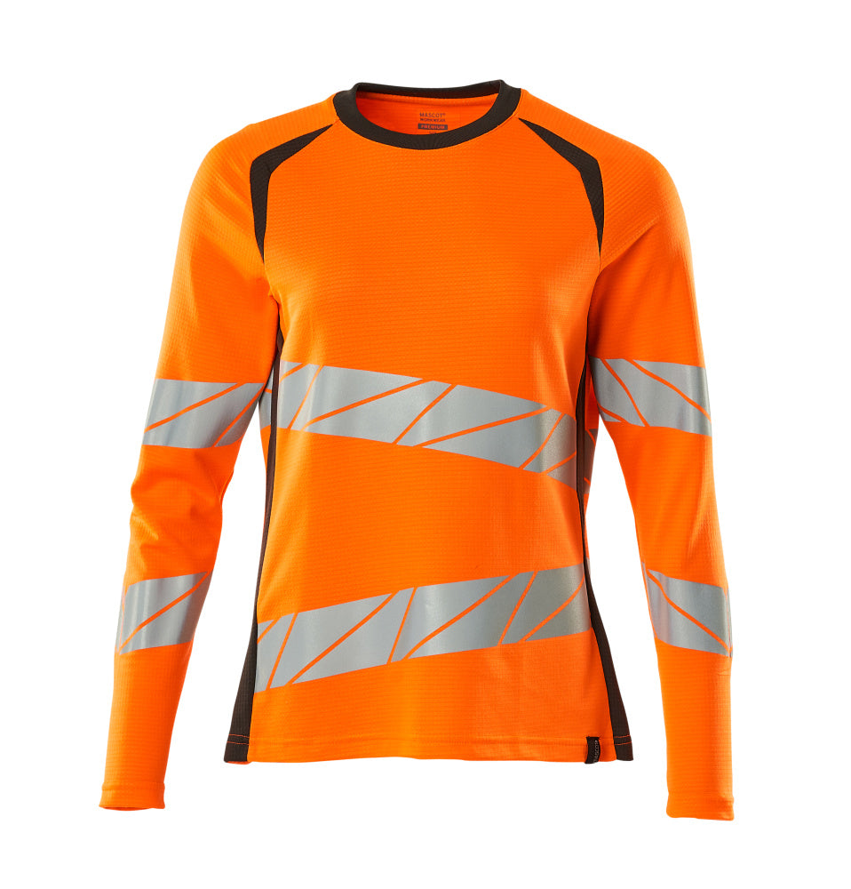 T-Paita, pitkähihainen - 19091-771 - hi-vis oranssi/tumma antrasiitti
