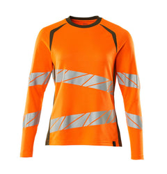 T-Paita, pitkähihainen - 19091-771 - hi-vis oranssi/sammaleenvihreä