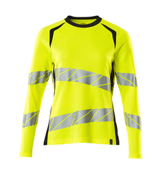 T-Paita, pitkähihainen - 19091-771 - hi-vis keltainen/tumma laivastonsininen