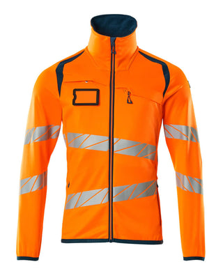 Fleecepusero vetoketjulla - 19103-315 - hi-vis oranssi/tumma petrooli