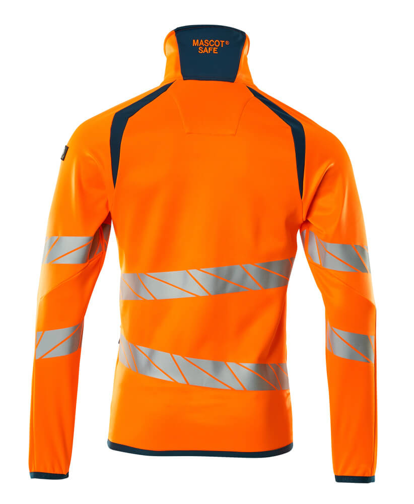 Fleecepusero vetoketjulla - 19103-315 - hi-vis oranssi/tumma petrooli