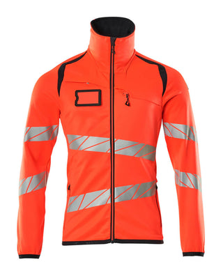 Fleecepusero vetoketjulla - 19103-315 - hi-vis punainen/syvä tummansininen