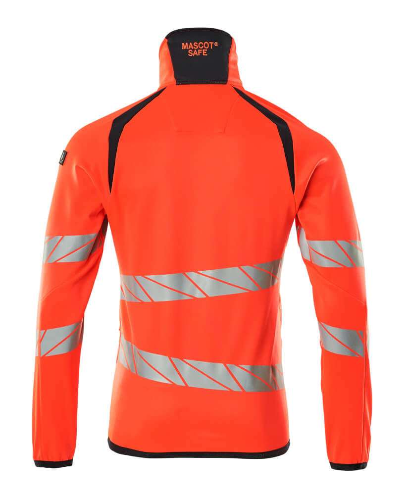Fleecepusero vetoketjulla - 19103-315 - hi-vis punainen/syvä tummansininen