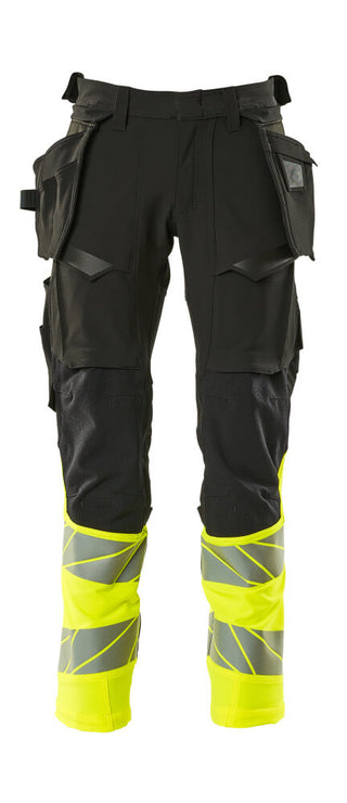 Housut riipputaskuilla - 19131-711 - musta/hi-vis keltainen