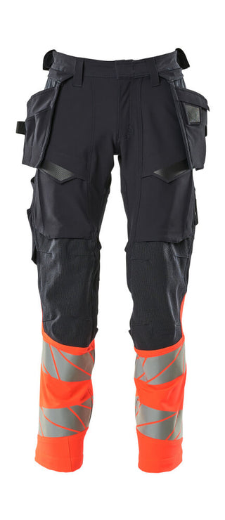 Housut riipputaskuilla - 19131-711 - syvä tummansininen/hi-vis punainen