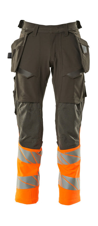 Housut riipputaskuilla - 19131-711 - tumma antrasiitti/hi-vis oranssi