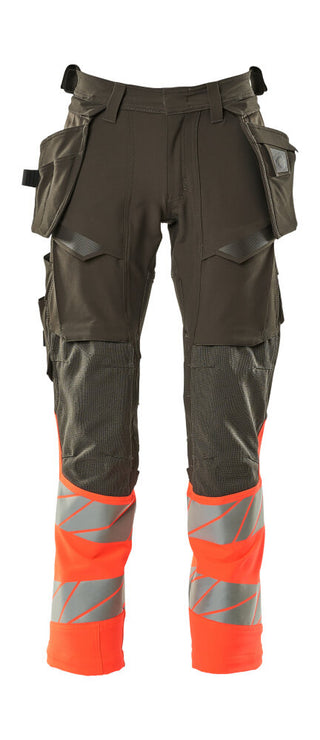 Housut riipputaskuilla - 19131-711 - tumma antrasiitti/hi-vis punainen