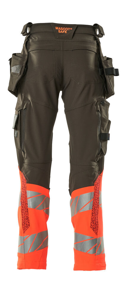 Housut riipputaskuilla - 19131-711 - tumma antrasiitti/hi-vis punainen