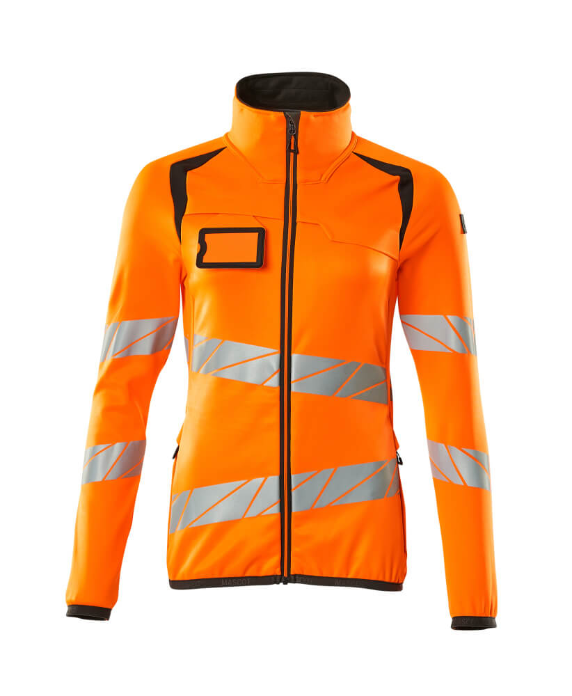Fleecepusero vetoketjulla - 19153-315 - hi-vis oranssi/tumma antrasiitti